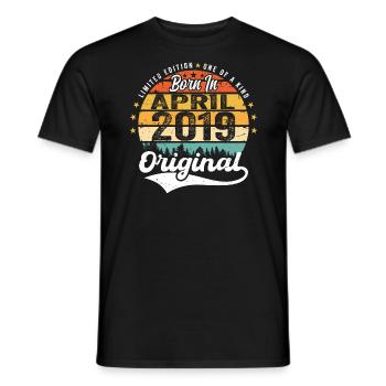 April 2019 Geburtstagsgeschenk April 2019 Vintage - Männer T-Shirt - Schwarz - Vorne - AI Model Male 178 light (178cm)
