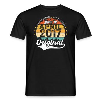 April 2017 Birthday Gift April 2017 Vintage - Men's T-Shirt - black - Front - AI Model Male 178 light (178cm)