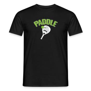 Paddle-tennis avec raquette de padel - T-shirt homme - noir - Devant - AI Model Male 178 light (178cm)