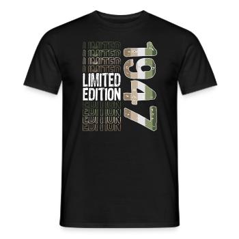 Limited Edition Since 1947 Birthday Vintage 1947 - Men's T-Shirt - black - Front - AI Model Male 178 light (178cm)