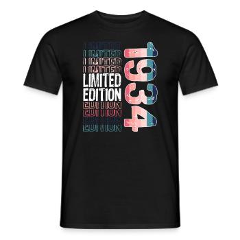 Edition Limitée Depuis 1934 Anniversaire Millésime 1934 - T-shirt homme - noir - Devant - AI Model Male 178 light (178cm)