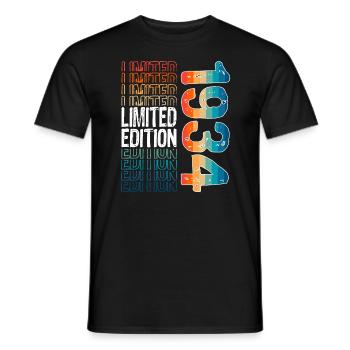 Edition Limitée Depuis 1934 Anniversaire Millésime 1934 - T-shirt homme - noir - Devant - AI Model Male 178 light (178cm)