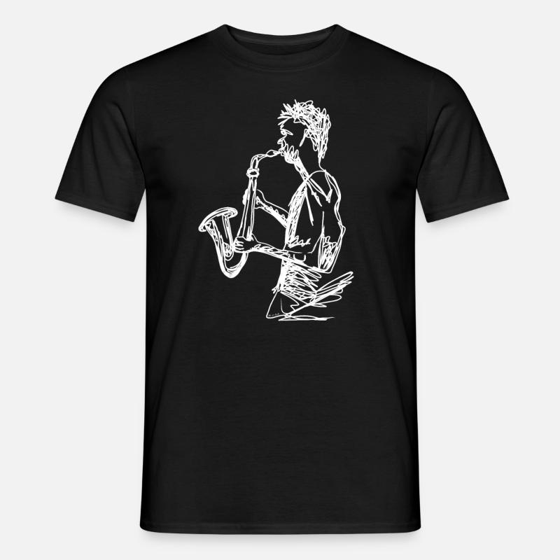 Saxophon - Männer T-Shirt - Schwarz