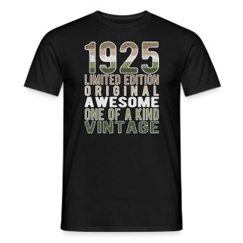 Limited Edition Since 1925 Birthday Vintage 1925 - Men's T-Shirt - black - Front - AI Model Male 178 light (178cm)