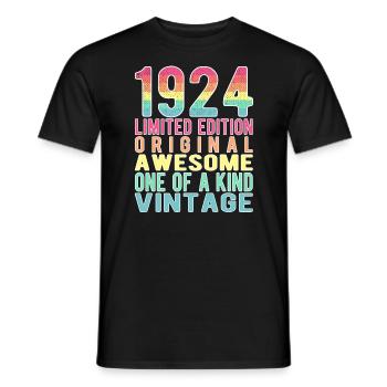 Limited Edition Since 1924 Birthday Vintage 1924 - Men's T-Shirt - black - Front - AI Model Male 178 light (178cm)