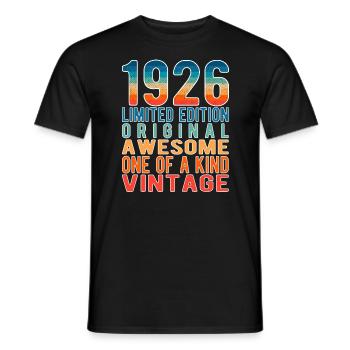Limited Edition Since 1926 Birthday Vintage 1926 - Men's T-Shirt - black - Front - AI Model Male 178 light (178cm)