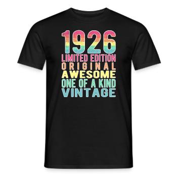 Limited Edition Since 1926 Birthday Vintage 1926 - Men's T-Shirt - black - Front - AI Model Male 178 light (178cm)