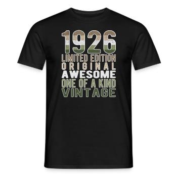 Limited Edition Since 1926 Birthday Vintage 1926 - Men's T-Shirt - black - Front - AI Model Male 178 light (178cm)
