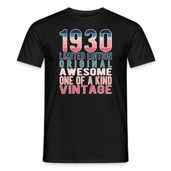 Limited Edition Since 1930's Birthday Vintage 1930's - Men's T-Shirt - black - Front - AI Model Male 178 light (178cm)