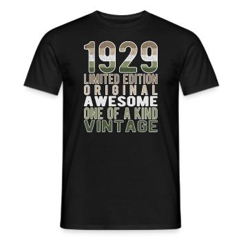 Limited Edition Since 1929 Birthday Vintage 1929 - Men's T-Shirt - black - Front - AI Model Male 178 light (178cm)