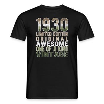 Limited Edition Since 1930 Birthday Vintage 1930's - Men's T-Shirt - black - Front - AI Model Male 178 light (178cm)