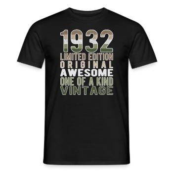 Edition limitée depuis 1932 Anniversaire Millésime 1932 - T-shirt homme - noir - Devant - AI Model Male 178 light (178cm)