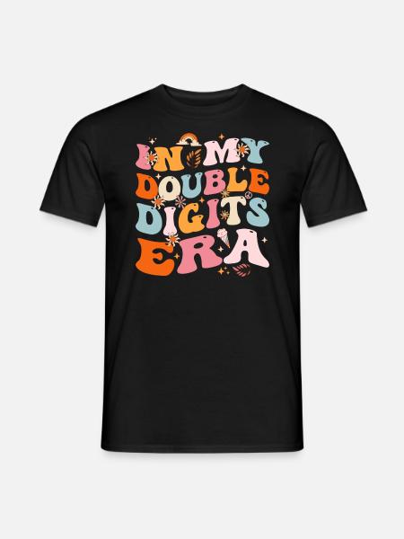 In My Double Digits Era 10 Year Old 10th Birthday - T-shirt homme - noir