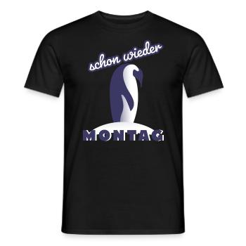 Schon wieder Montag Der Pinguin in mir ist traurig - Männer T-Shirt - Schwarz - Vorne - AI Model Male 178 light (178cm)