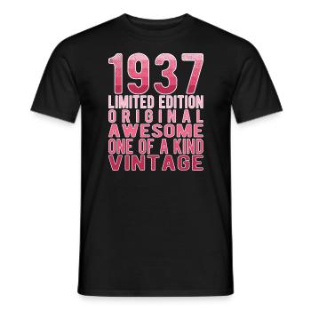 Limited Edition Since 1937 Birthday Vintage 1937 - Men's T-Shirt - black - Front - AI Model Male 178 light (178cm)