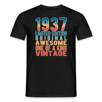 Limited Edition Since 1937 Birthday Vintage 1937 - Men's T-Shirt - black - Front - AI Model Male 178 light (178cm)