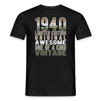 Limited Edition Since 1940 Birthday Vintage 1940's - Men's T-Shirt - black - Front - AI Model Male 178 light (178cm)