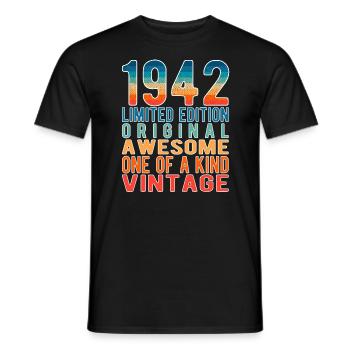 Limited Edition seit 1942 Geburtstag Vintage 1942 - Männer T-Shirt - Schwarz - Vorne - AI Model Male 178 light (178cm)