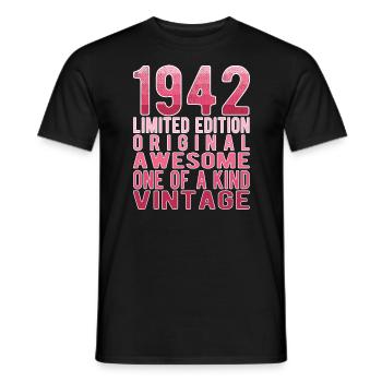 Limited Edition seit 1942 Geburtstag Vintage 1942 - Männer T-Shirt - Schwarz - Vorne - AI Model Male 178 light (178cm)