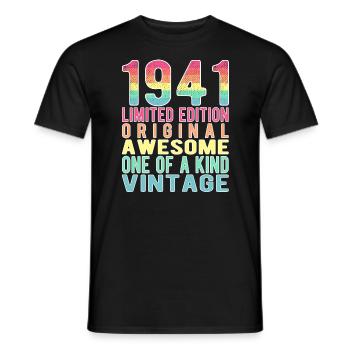 Edition limitée depuis 1941 Anniversaire Millésime 1941 - T-shirt homme - noir - Devant - AI Model Male 178 light (178cm)