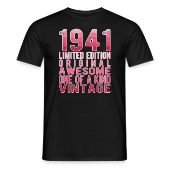 Edition limitée depuis 1941 Anniversaire Millésime 1941 - T-shirt homme - noir - Devant - AI Model Male 178 light (178cm)