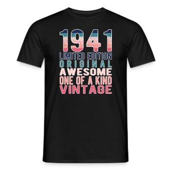Edition limitée depuis 1941 Anniversaire Millésime 1941 - T-shirt homme - noir - Devant - AI Model Male 178 light (178cm)