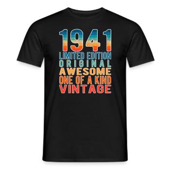 Edition limitée depuis 1941 Anniversaire Millésime 1941 - T-shirt homme - noir - Devant - AI Model Male 178 light (178cm)