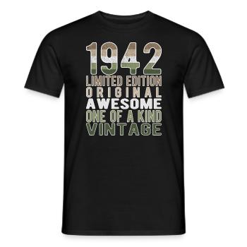 Limited Edition seit 1942 Geburtstag Vintage 1942 - Männer T-Shirt - Schwarz - Vorne - AI Model Male 178 light (178cm)