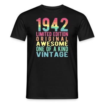 Limited Edition seit 1942 Geburtstag Vintage 1942 - Männer T-Shirt - Schwarz - Vorne - AI Model Male 178 light (178cm)