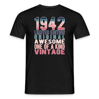 Limited Edition seit 1942 Geburtstag Vintage 1942 - Männer T-Shirt - Schwarz - Vorne - AI Model Male 178 light (178cm)