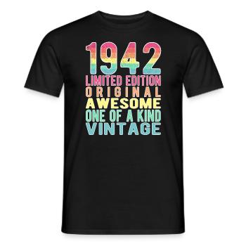 Limited Edition seit 1942 Geburtstag Vintage 1942 - Männer T-Shirt - Schwarz - Vorne - AI Model Male 178 light (178cm)