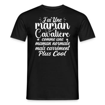 J'ai Une Maman Cavalière - Cadeau Maman Cavalière - T-shirt homme - noir - Devant - AI Model Male 178 light (178cm)