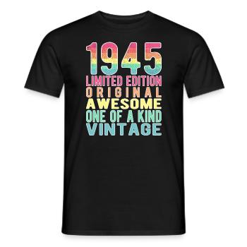 Limited Edition Since 1945 Birthday Vintage 1945 - Men's T-Shirt - black - Front - AI Model Male 178 light (178cm)