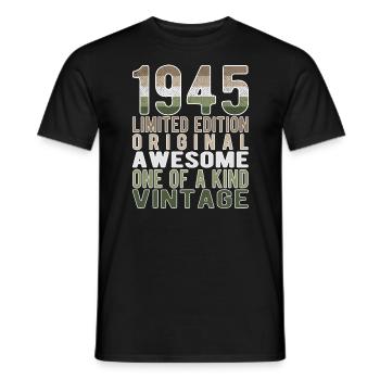 Limited Edition Since 1945 Birthday Vintage 1945 - Men's T-Shirt - black - Front - AI Model Male 178 light (178cm)