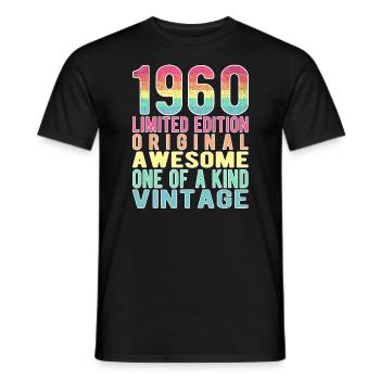Édition limitée depuis 1960 anniversaire Vintage des années 1960 - T-shirt homme - noir - Devant - AI Model Male 178 light (178cm)