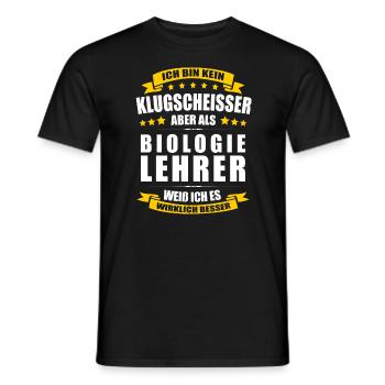 Ich Bin Kein Klugscheisser Biologielehrer Lehrer - Männer T-Shirt - Schwarz - Vorne - AI Model Male 178 light (178cm)