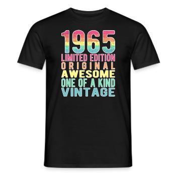 Edition limitée depuis 1965 Anniversaire Millésime 1965 - T-shirt homme - noir - Devant - AI Model Male 178 light (178cm)