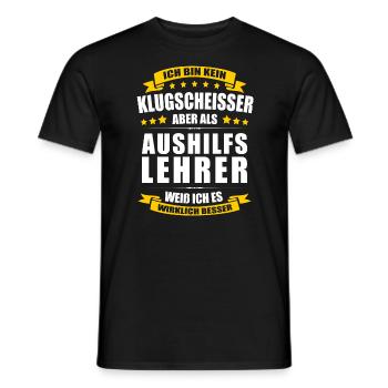 Ich Bin Kein Klugscheisser Aushilfslehrer Lehrer - Männer T-Shirt - Schwarz - Vorne - AI Model Male 178 light (178cm)