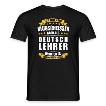 Ich Bin Kein Klugscheisser Deutschlehrer Lehrer - Männer T-Shirt - Schwarz - Vorne - AI Model Male 178 light (178cm)