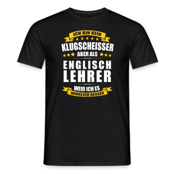 Ich Bin Kein Klugscheisser Englischlehrer Lehrer - Männer T-Shirt - Schwarz - Vorne - AI Model Male 178 light (178cm)