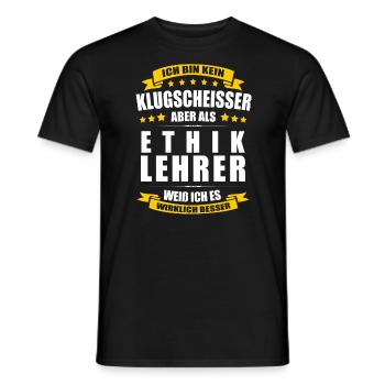 Ich Bin Kein Klugscheisser Ethiklehrer Lehrer - Männer T-Shirt - Schwarz - Vorne - AI Model Male 178 light (178cm)