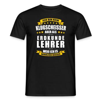 Ich Bin Kein Klugscheisser Erdkundelehrer Lehrer - Männer T-Shirt - Schwarz - Vorne - AI Model Male 178 light (178cm)