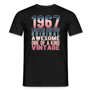 Edition limitée depuis 1967 Anniversaire Millésime 1967 - T-shirt homme - noir - Devant - AI Model Male 178 light (178cm)