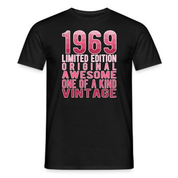 Edition limitée depuis 1969 Anniversaire Millésime 1969 - T-shirt homme - noir - Devant - AI Model Male 178 light (178cm)