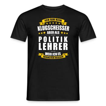 Ich Bin Kein Klugscheisser Politiklehrer Lehrer - Männer T-Shirt - Schwarz - Vorne - AI Model Male 178 light (178cm)