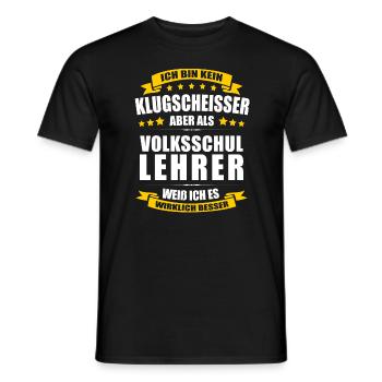 Ich Bin Kein Klugscheisser Volksschullehrer Lehrer - Männer T-Shirt - Schwarz - Vorne - AI Model Male 178 light (178cm)
