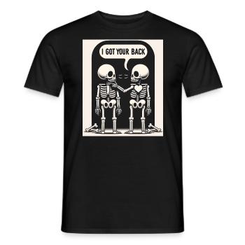 Poignée de main squelette de loyauté - T-shirt homme - noir - Devant - AI Model Male 178 light (178cm)
