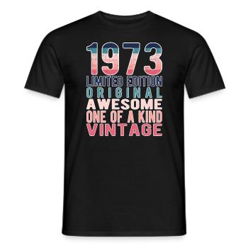 Edition limitée depuis 1973 Anniversaire Millésime 1973 - T-shirt homme - noir - Devant - AI Model Male 178 light (178cm)
