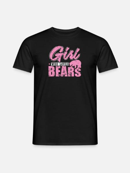 Girl who loves Bears Wald Tier - T-shirt herr - svart