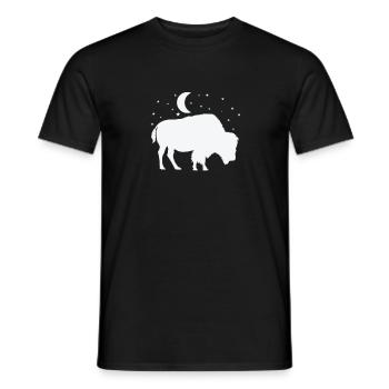 Bison in the moonlight - Men's T-Shirt - black - Front - AI Model Male 178 light (178cm)